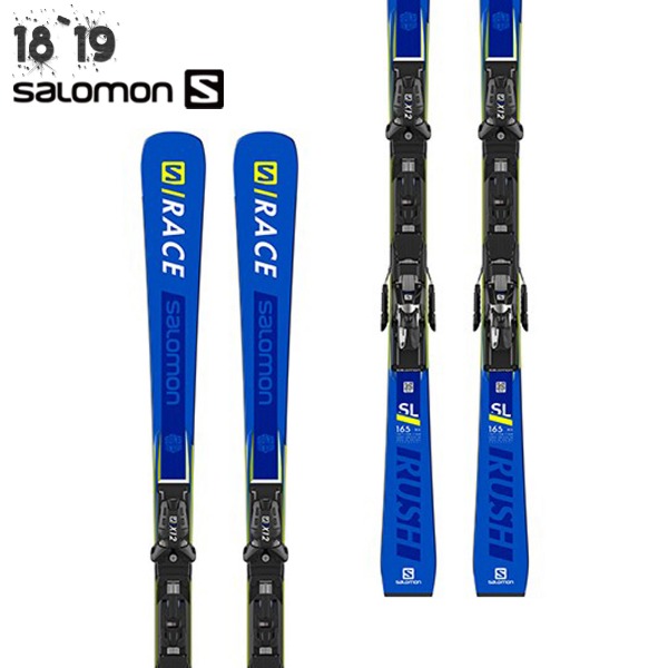 1819 SALOMON S/RACE RUSH SL BLUE/YE 165 + X12 TL (살로몬 에스레이스 러쉬 165 스키 플레이트)